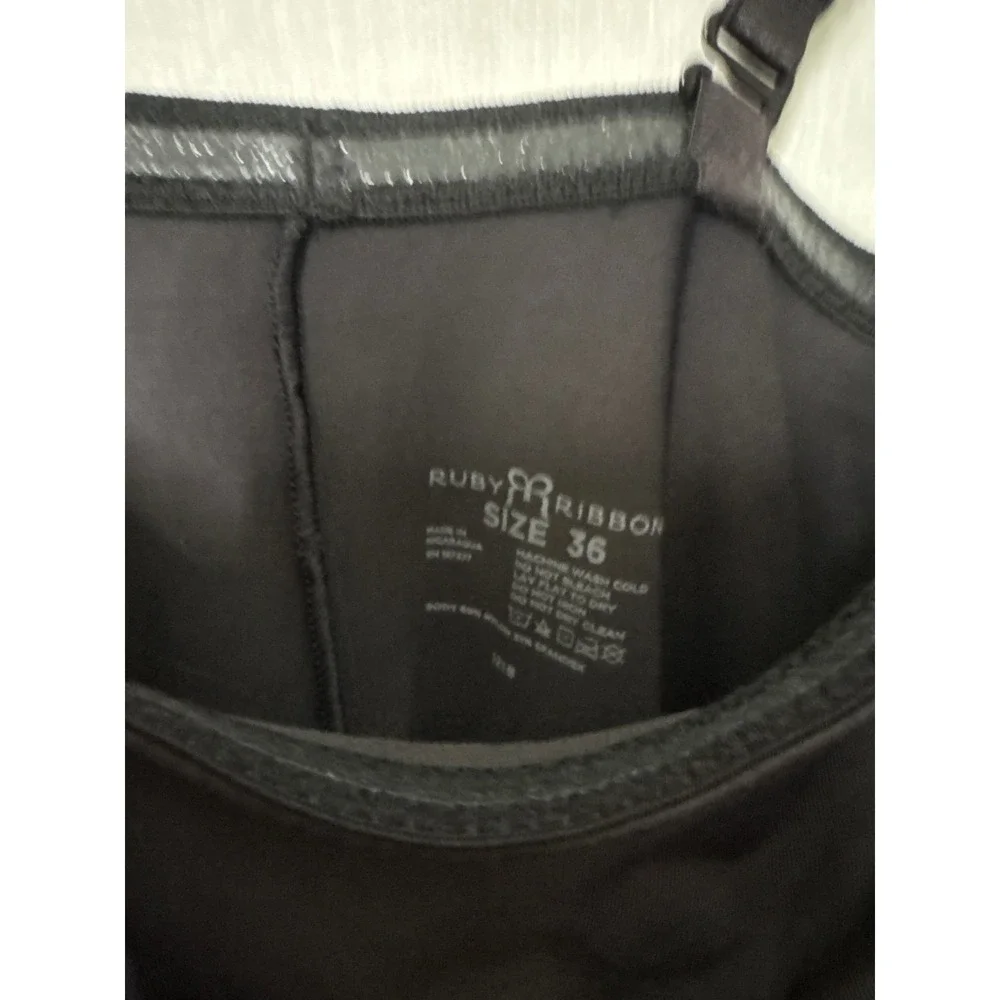 Ruby Ribbon Black‎ Shapewear Full Slip Adjustable Straps  Size 36 Compression